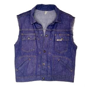 Vintage 1960's Gauchos Made In USA Cut Off Denim Trucker Vest